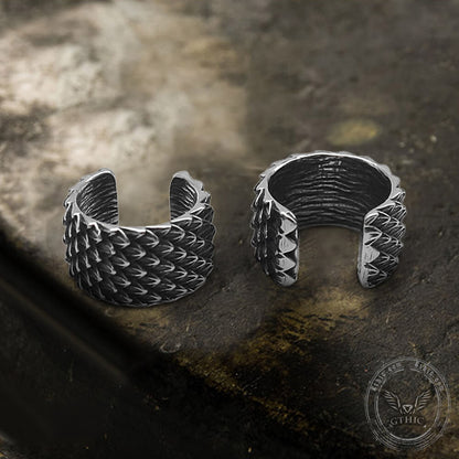 Dragon Scale Stainless Steel Ear Cuffs