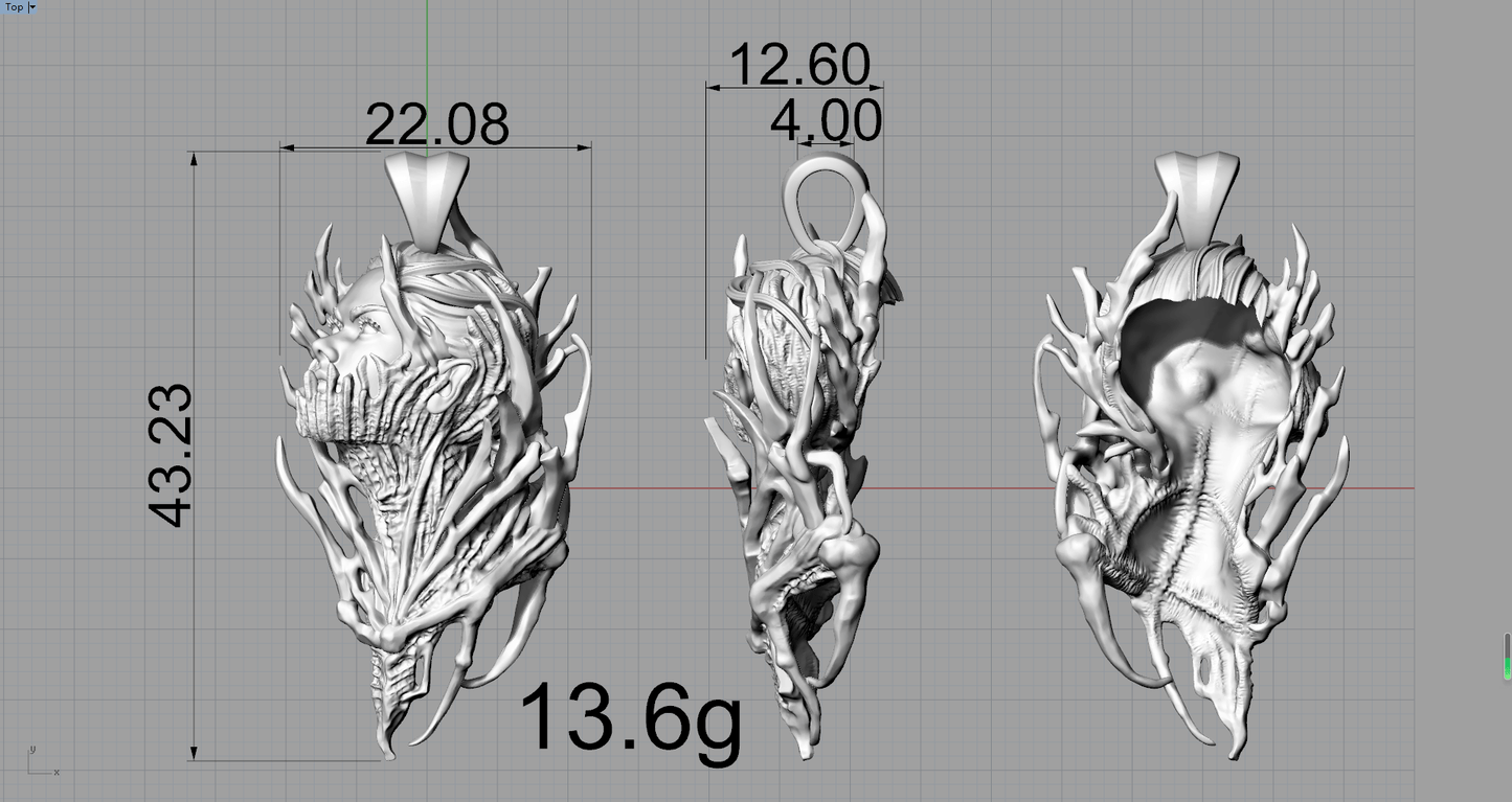 Dragon Warrior Gothic Sterling Silver Pendant