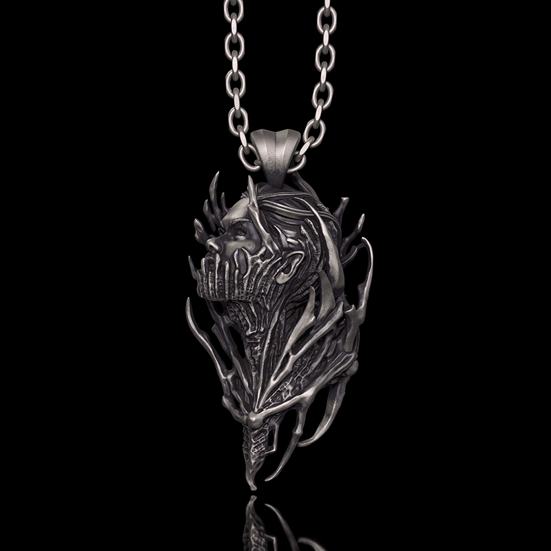 Dragon Warrior Gothic Sterling Silver Pendant