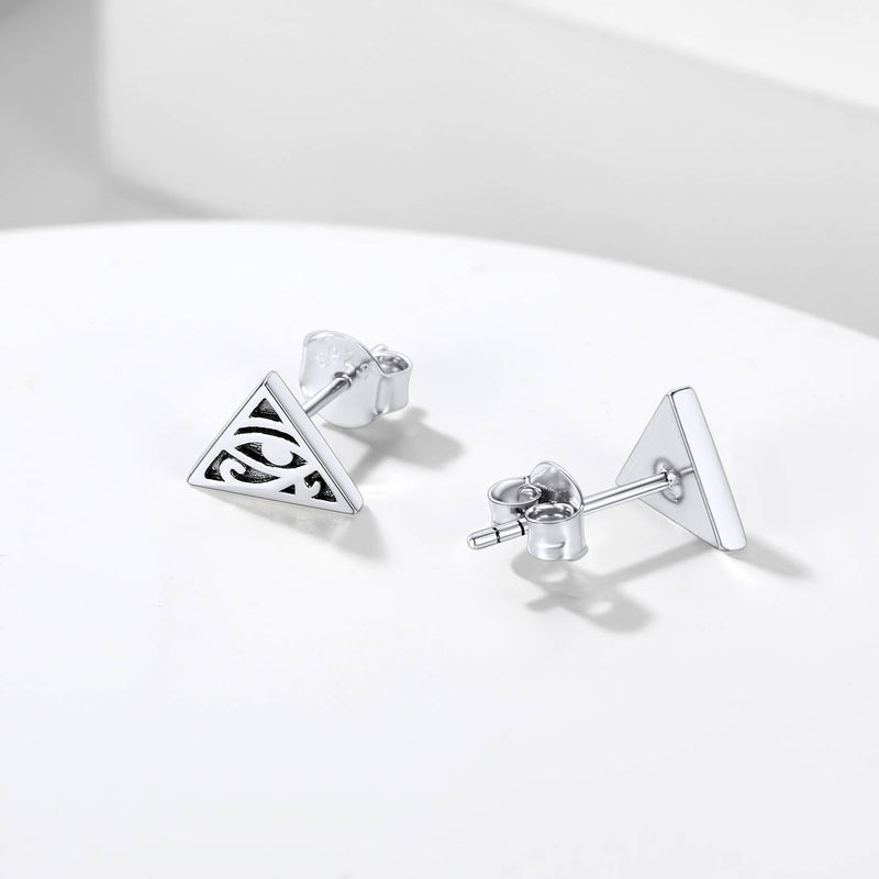 Sterling Silver Eye of Ra Stud Earrings for
