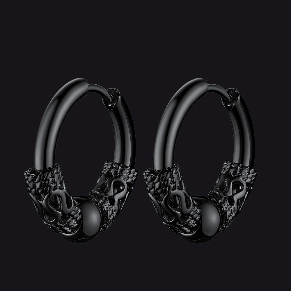 Punk Dragon Totem Huggie Hoop Earrings for