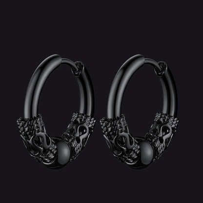Punk Dragon Totem Huggie Hoop Earrings for
