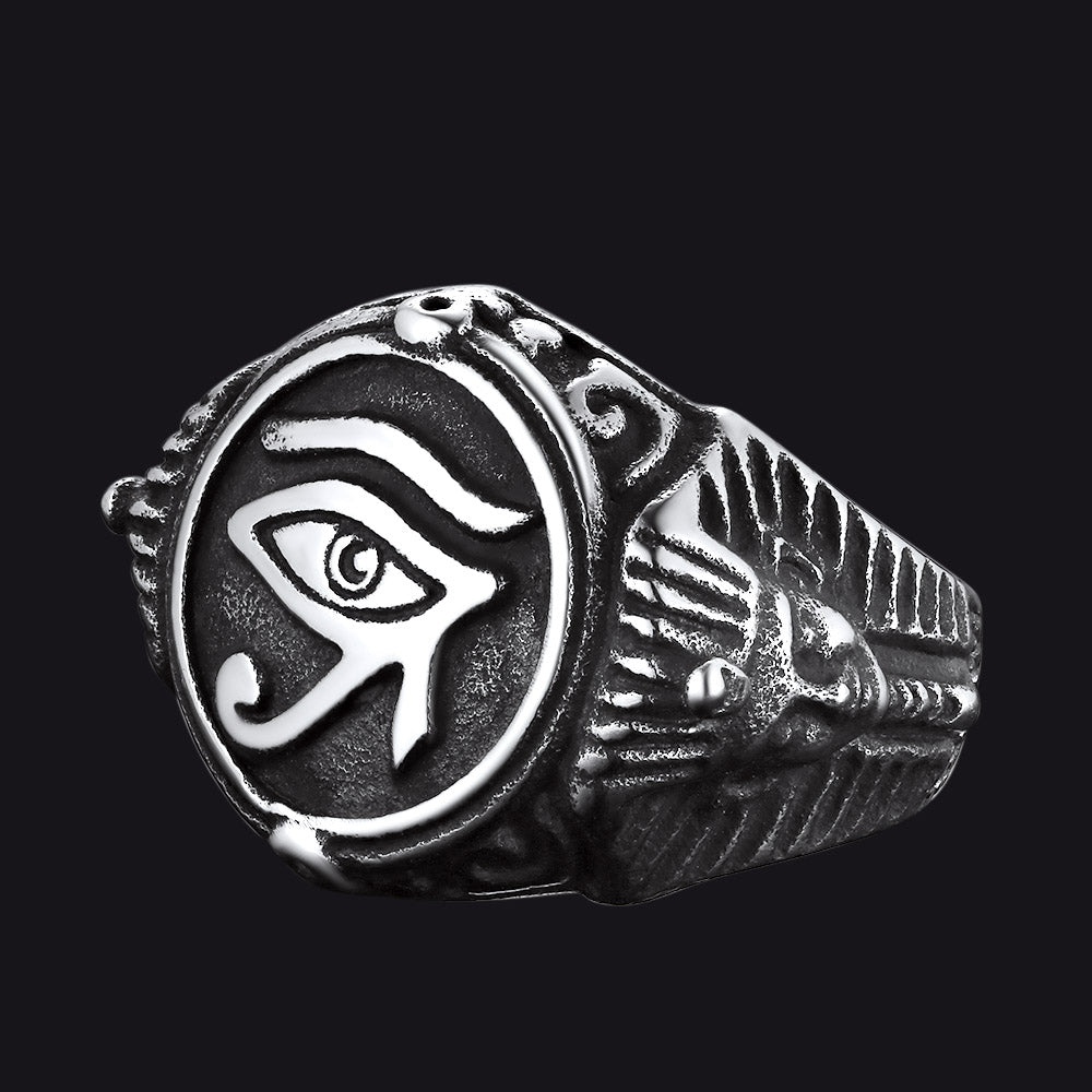Ancient Egyptian Eye of Ra Signet Ring Jewelry for