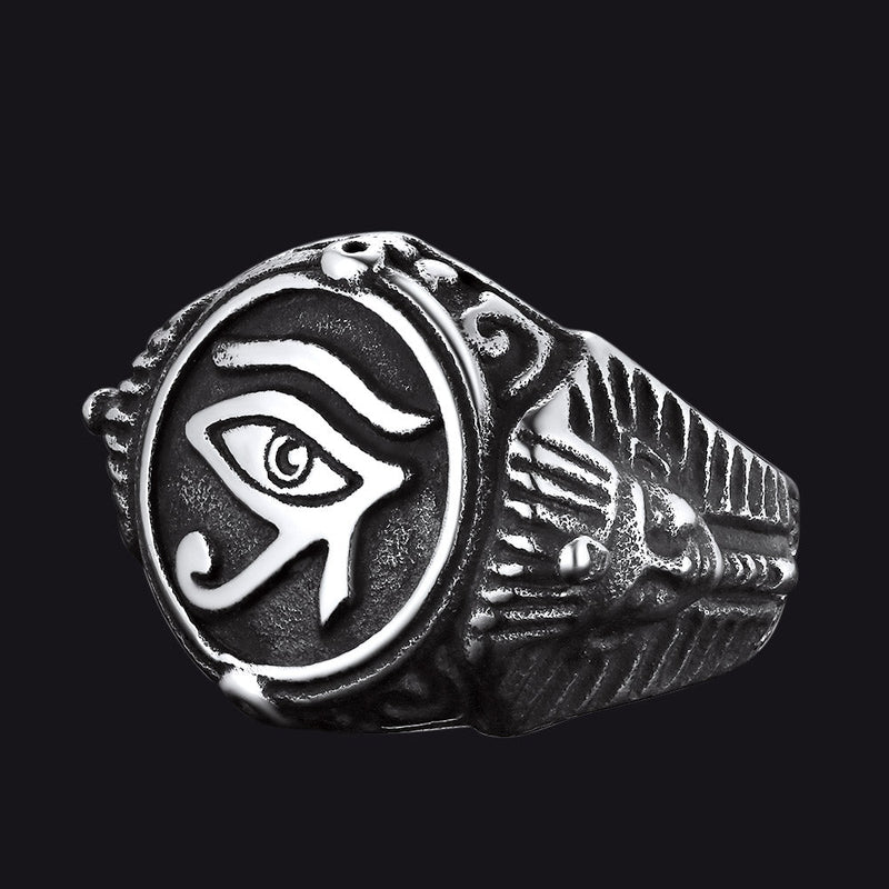 Ancient Egyptian Eye of Ra Signet Ring Jewelry for