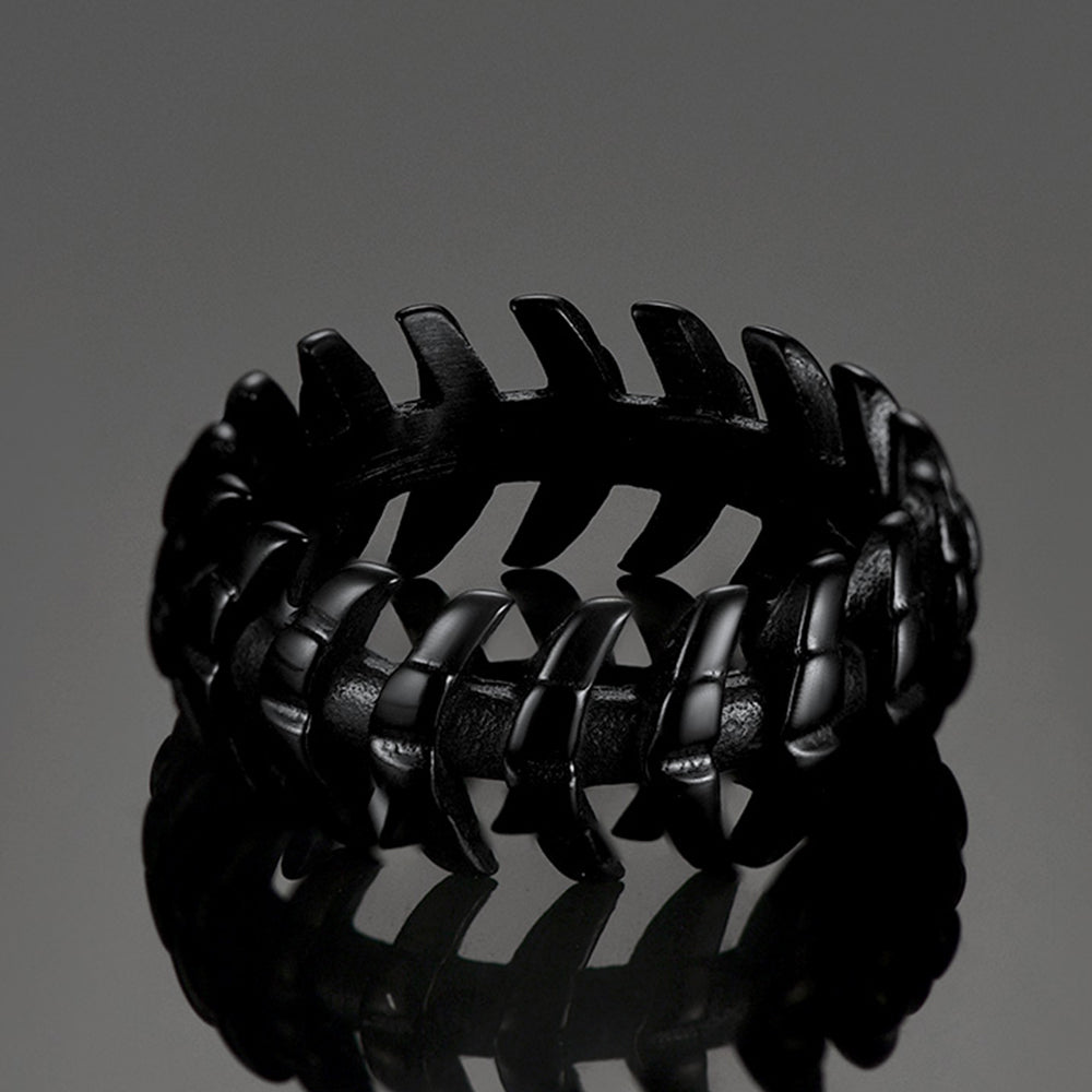 Punk Looped Bone Ring Vertebrae Band Ring for