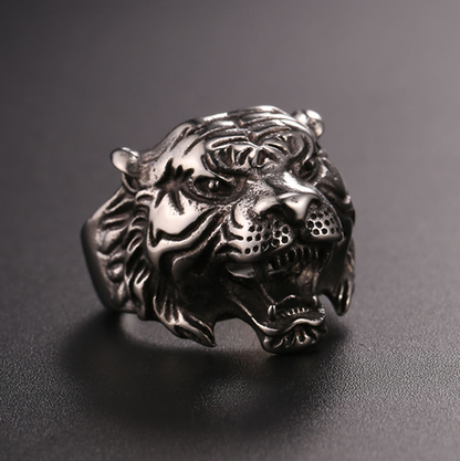 Punk Tiger Head Ring for