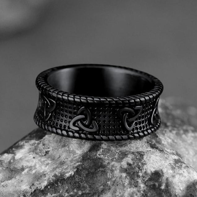 Viking Celtic Knot Stainless Steel Band Ring for
