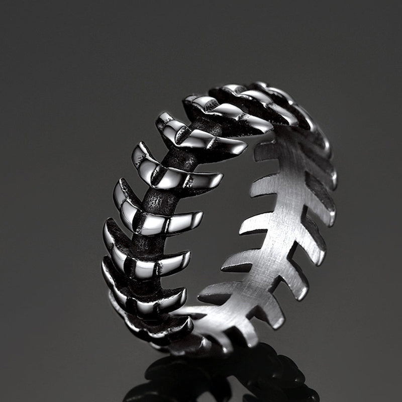 Punk Looped Bone Ring Vertebrae Band Ring for