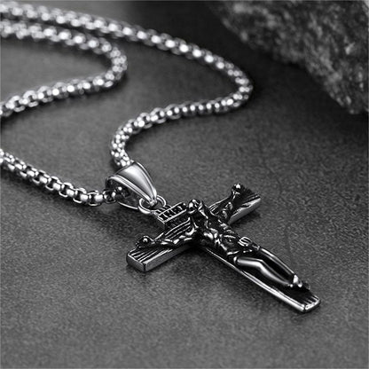 Catholic Crucifix Cross Necklace Jesus Pendant for