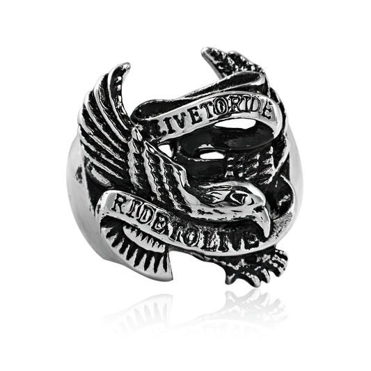 Eagle Metal Ring / Stainless Steel Biker Style Ring for and