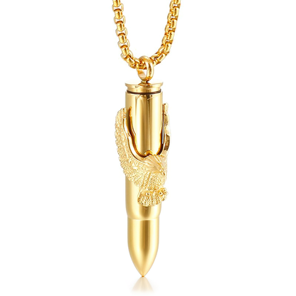 Eagle on Bullet Pendant for and / Necklace Stainless Steel Tough Man Jewelry