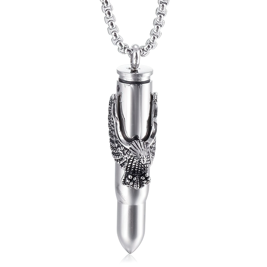 Eagle on Bullet Pendant for and / Necklace Stainless Steel Tough Man Jewelry