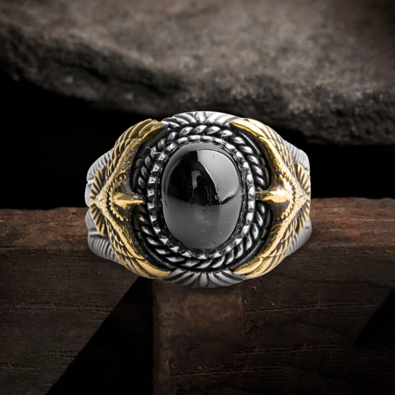 Eagle Agate Sterling Silver Ring