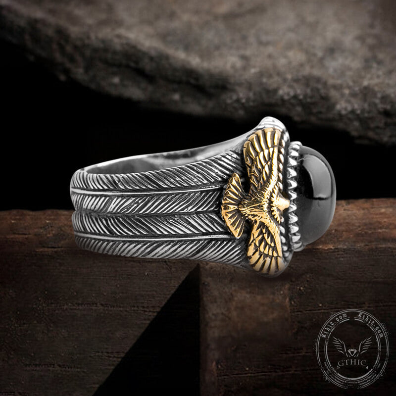 Eagle Agate Sterling Silver Ring