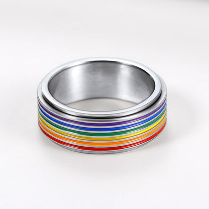 Lgbt Pride Rainbow Ring Anxiety Fidget Ring Spinner