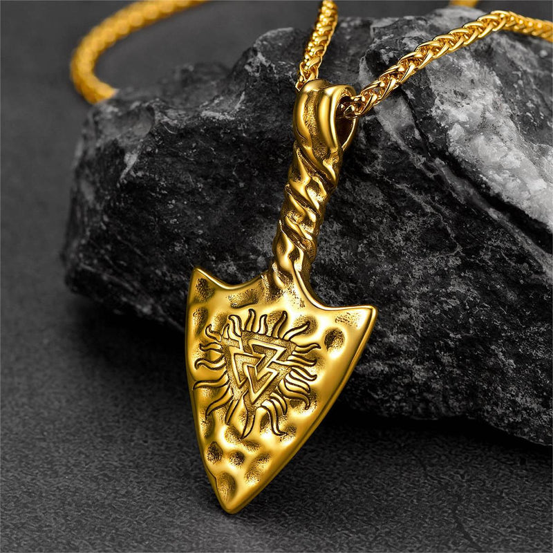 Flash Viking Gungnir Necklace With Valknut Amulet Jewelry for