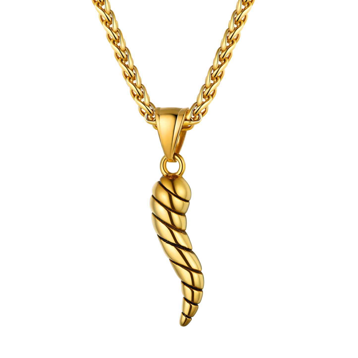 Italian Horn Pendant Necklace Cornicello Amulet Talisman