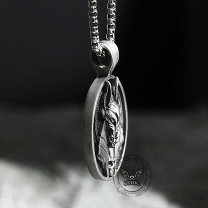 Egyptian God of Death Anubis Pure Tin Skull Necklace