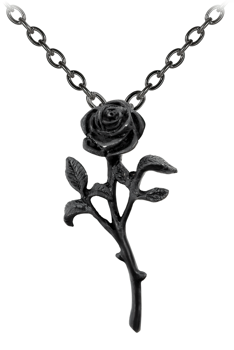 Black Rose Gothic Pendant With Antique Finish