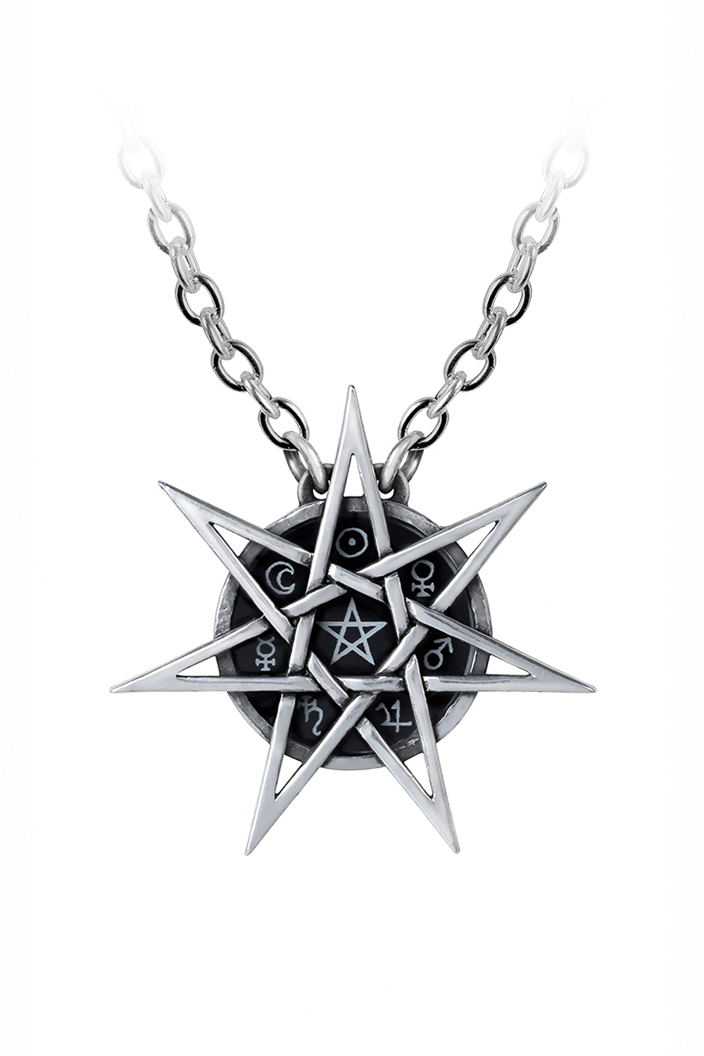 Elven Star Pendant With Pentagram and Planetary Sigils