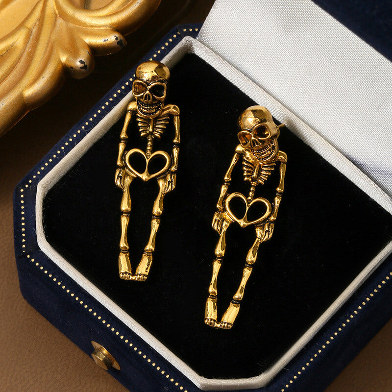 Exaggerated Horror Skeleton Gothic Alloy Drop Earrings