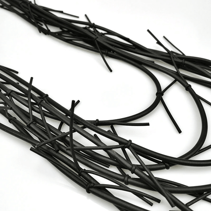 Exquisite Long Black Necklace for / Gothic Punk Silicone Female Accessories