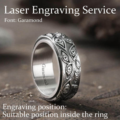 Eye of Providence Stainless Steel Spinner Ring