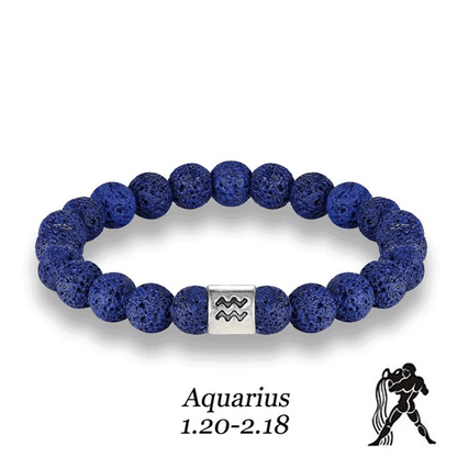 Handmade Lava Stone Zodiac Bracelet