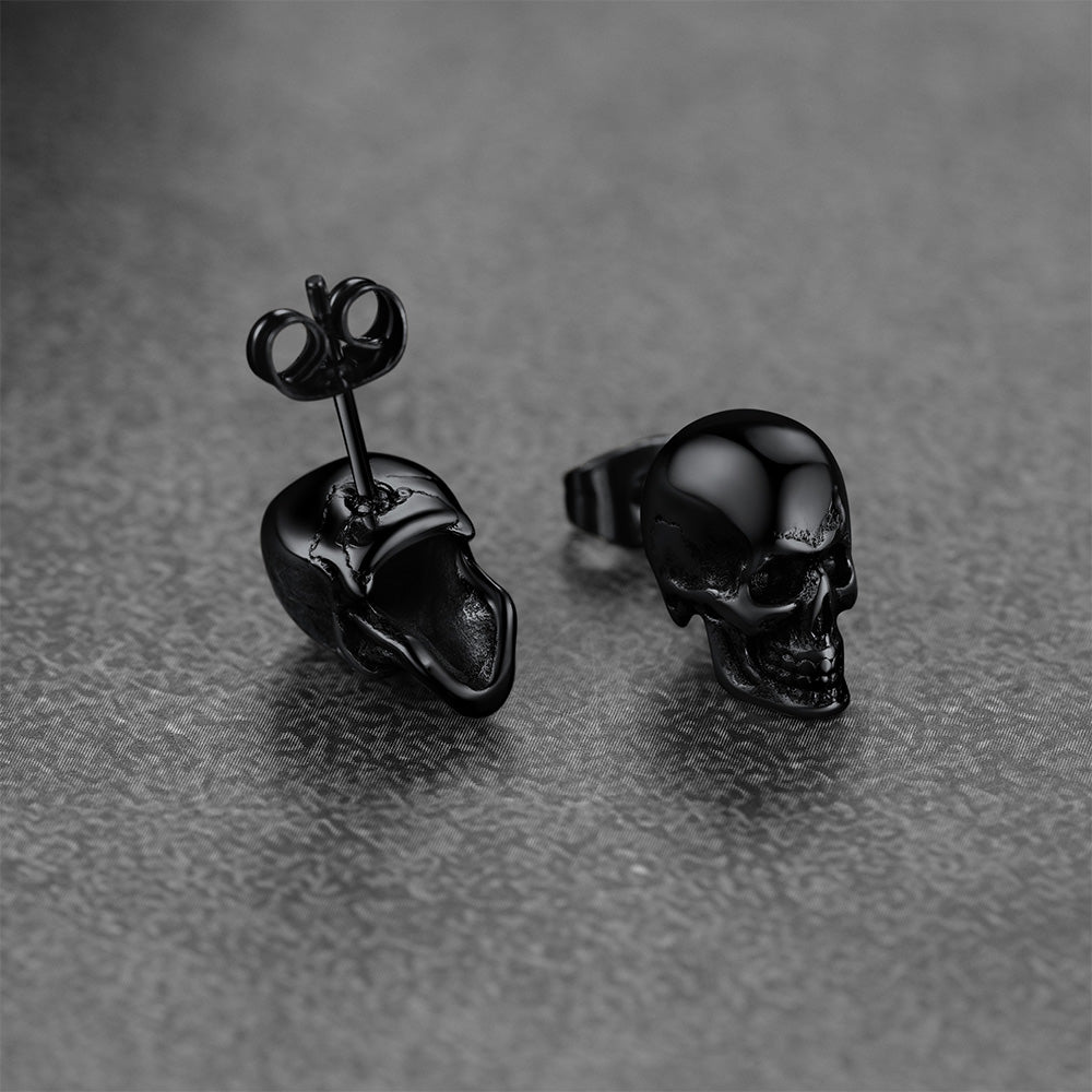 Gothic Punk Skull Stud Earrings for