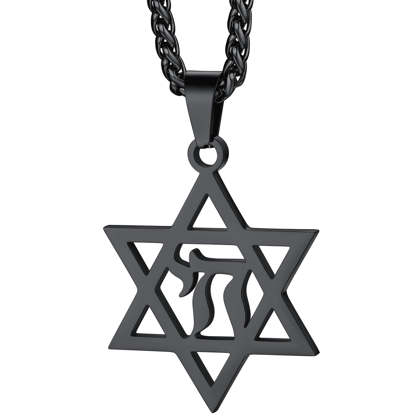 Star of David Hebrew Letter Necklace for