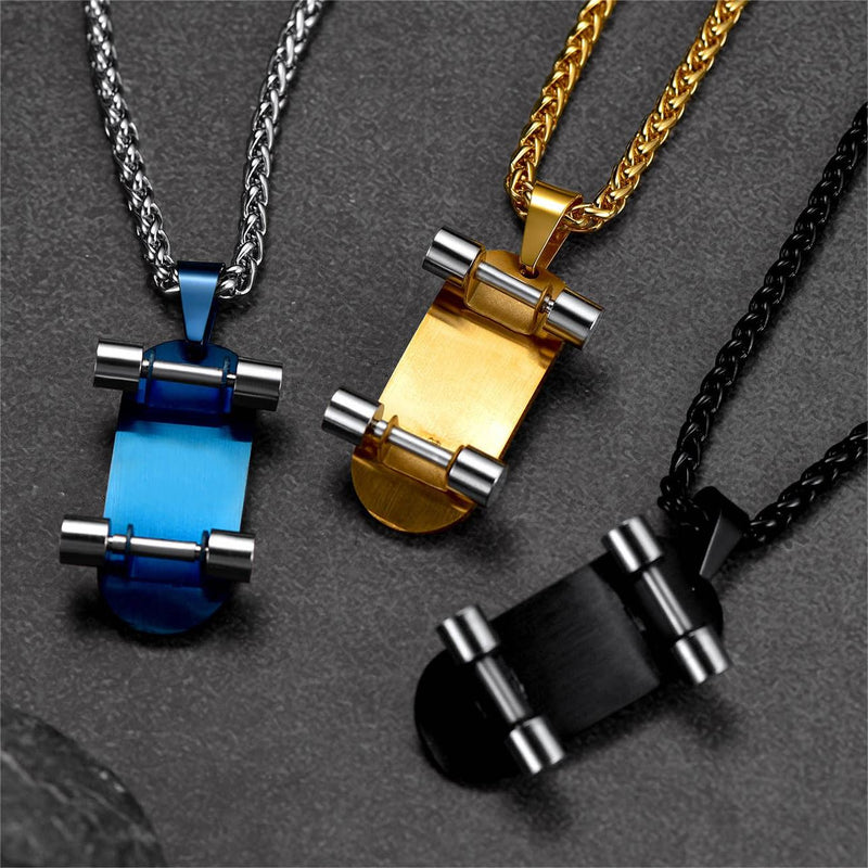 Christian Lord's Prayer Skateboard Necklace Pendant for