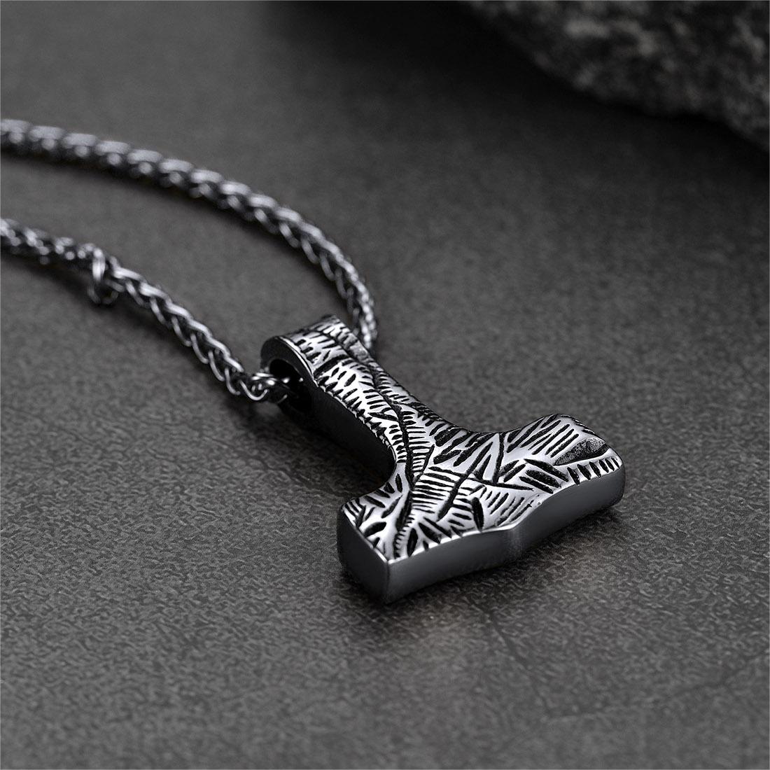 Flash Viking Thor's Hammer Necklace Mjolnir Pendant for