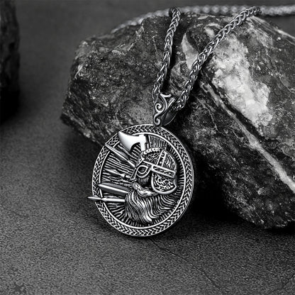 Norse Viking Odin Warrior Pendant Necklace for
