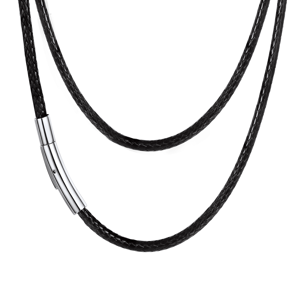 Braided Leather Cord Chain Wax Rope Necklace for 2mm/3mm