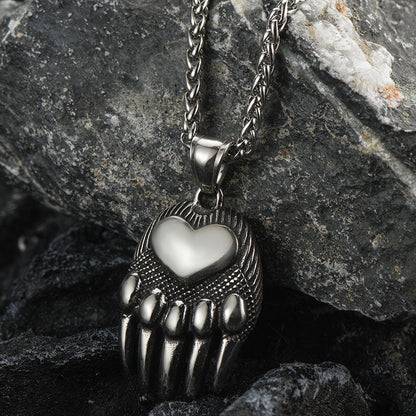 Viking Bear Paw Pendant Necklace Jewelry for