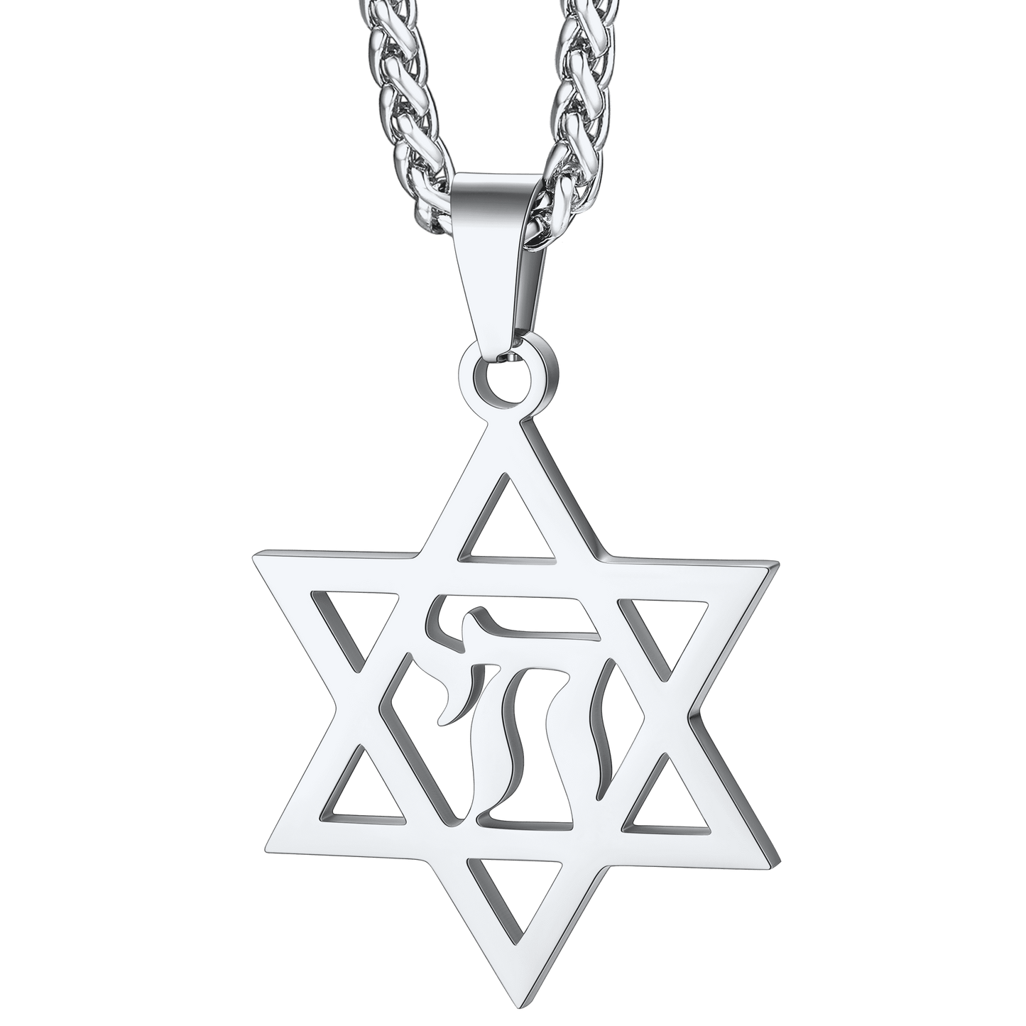 Star of David Hebrew Letter Necklace for