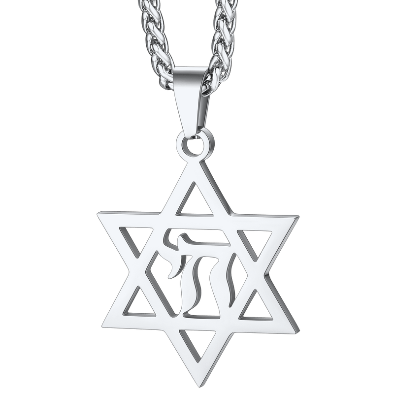 Star of David Hebrew Letter Necklace for