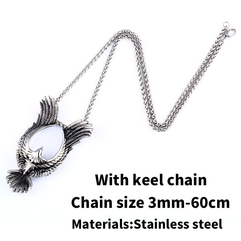 316l Stainless Steel Pendant of Phoenix / Creative Retro Metal Jewelry for &