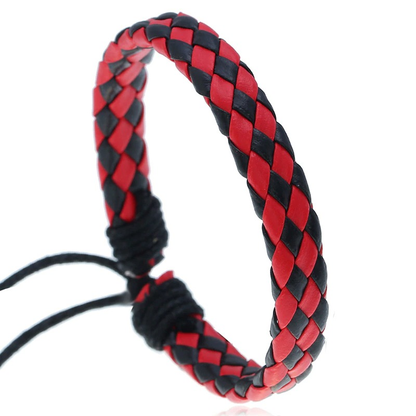 Braided Leather Bracelet in Punk Style / Handmade Bracelets