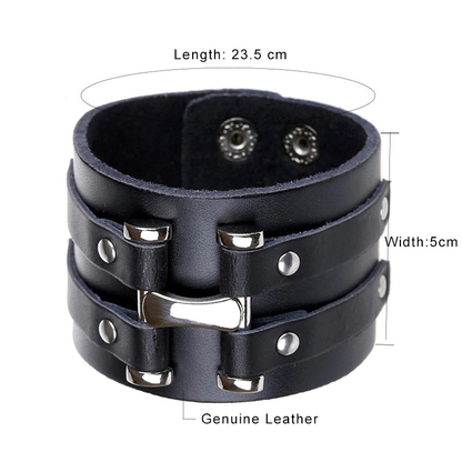 Braided Wrap Leather Bracelet / Punk Rock Cuff Wristband