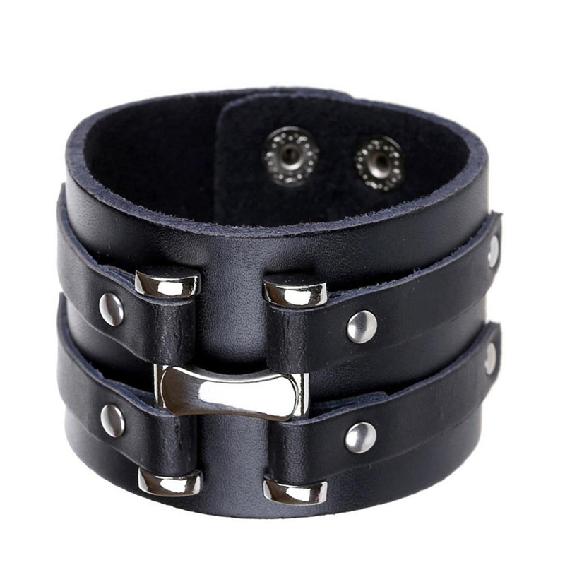Braided Wrap Leather Bracelet / Punk Rock Cuff Wristband