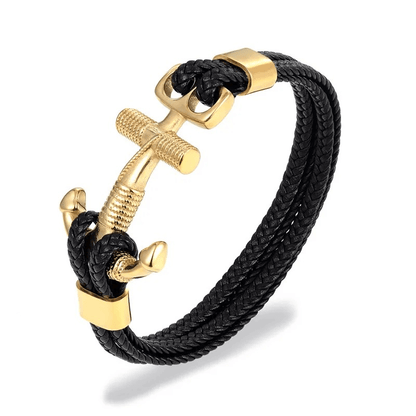 Cross Anchor Bracelet / Stylish Leather Braslets in Punk Style