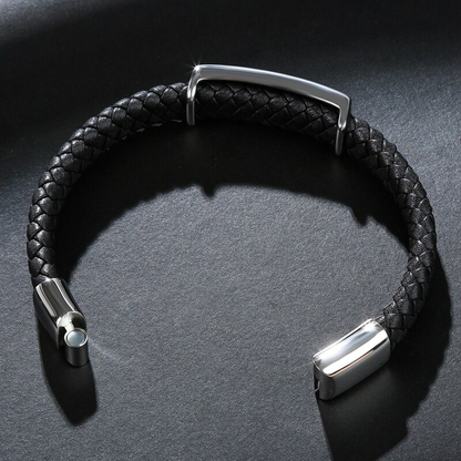 Genuine Leather Stainless Steel Bracelet With Skulls / Jewelry in Rock Punk Style