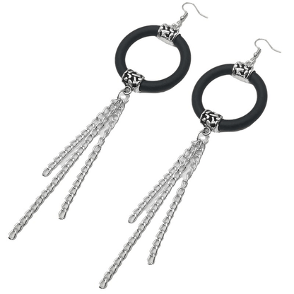 Long Drop Earrings for / Handmade Rubber Jewelry / Accessories