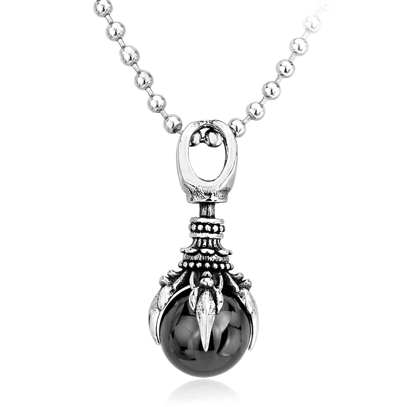 Stainless Steel Pendant With Stone in Claw / Alternative Necklace