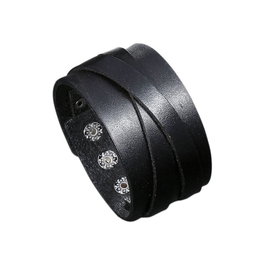 Wide Leather Bracelet / Punk Style Bangles for and