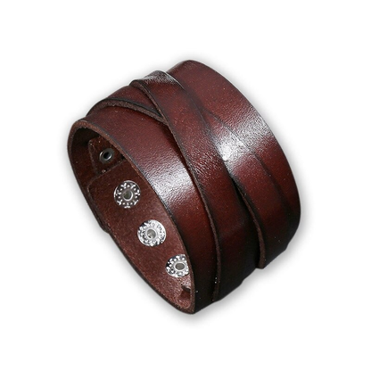 Wide Leather Bracelet / Punk Style Bangles for and