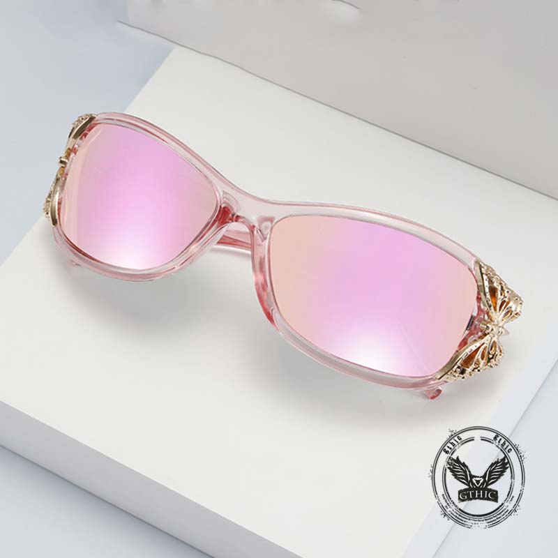Butterfly Decorated Polarized Pc Sunglasses