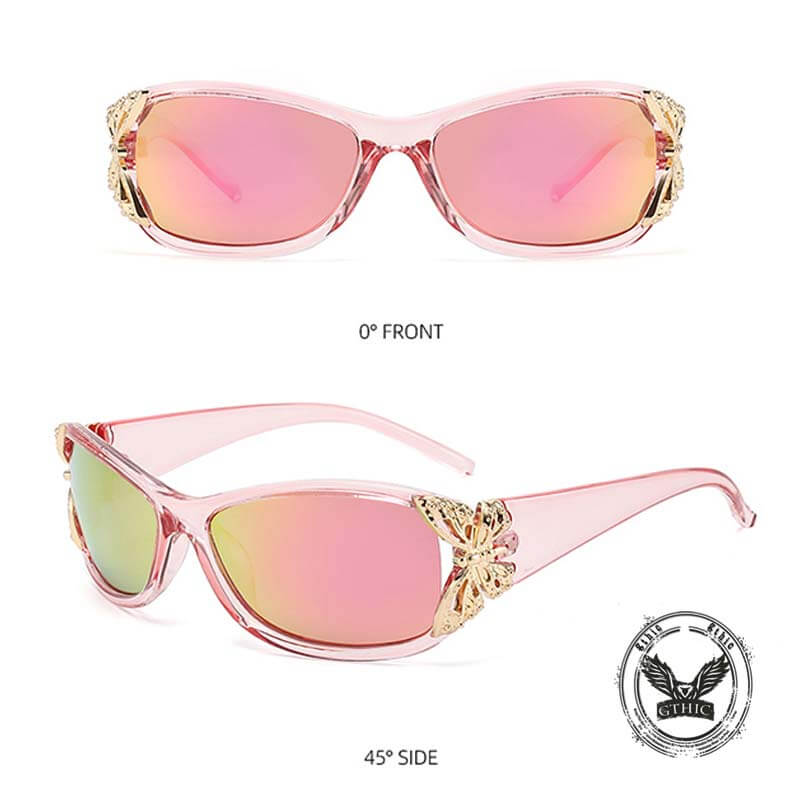 Butterfly Decorated Polarized Pc Sunglasses