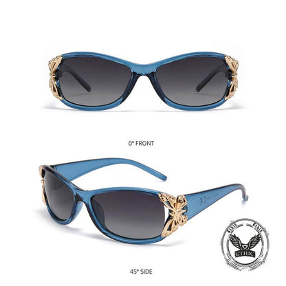 Butterfly Decorated Polarized Pc Sunglasses